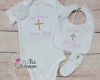 Girl Baptism Outfit, Baby Girl Christening Outfit, Baby Girl First Baptism Outfit, Baby Girl Religious Outfit