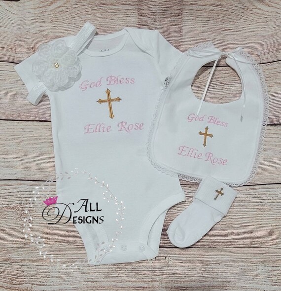 Girl Baptism Outfit Baby Girl Christening Outfit Baby Girl Etsy