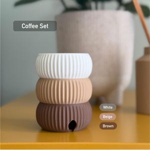 Minimalist Cable Tidy Organiser | Rotating Cord Winder for Desk & Travel | Compact Stylish Cable Storage with 1m 2m 3m Lengths | Nashimono Coffee Set