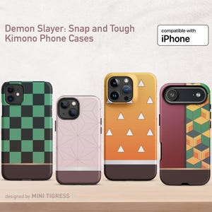 Demon Slayer Kimono Pattern - Snap and Tough Phone Cases | iPhone® 11-17 Family