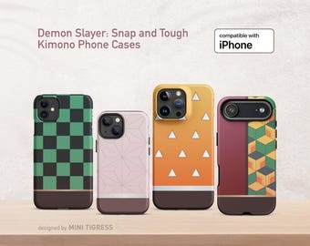 Demon Slayer Kimono Pattern - Snap and Tough Phone Cases | iPhone® 11-17 Family