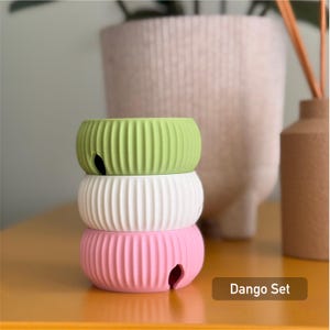Minimalist Cable Tidy Organiser | Rotating Cord Winder for Desk & Travel | Compact Stylish Cable Storage with 1m 2m 3m Lengths | Nashimono Dango Set
