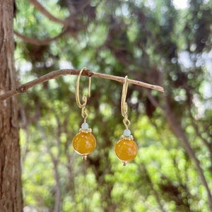 Vintage earring, Jade earring, Simple earring