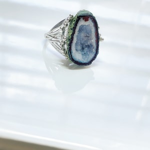 BibaboYaba, Crystal Ring, Crystal Rough Ring, Statement Ring, Vine Ring, Adjust Size Ring, Gift For Her