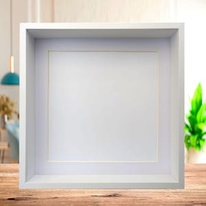 10x10 White 3d deep box photo frame:  shadow box display