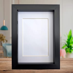 5x7 black 3d box photo frame: shadow display, standing or hanging