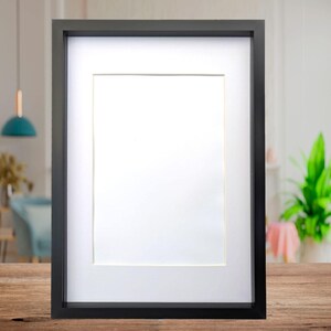 Black a3 3d box photo frame: shadow picture frame with mount