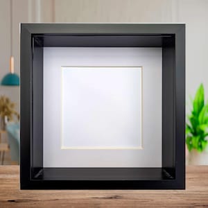 6x6 schwarzer tiefer Kasten Fotorahmen: stehende & hängende Schattenbox