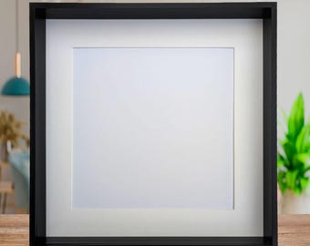 16x16 black 3d deep box shadow frame with mount