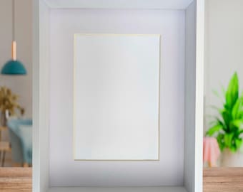 White 3d deep box photo frame: 8x10 shadow box display