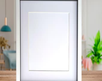 White a3 3d box photo frame: shadow picture frame with mount