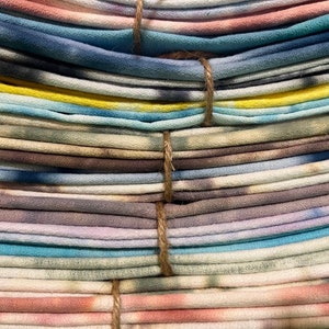 Mystery Colors Set of Four Shibori Tie Dye Dinner Napkins 100% Cotton