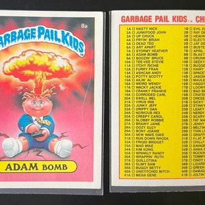 Adam bomb vintage 1985 garbage pail kids with  checklist