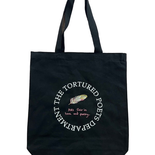Tortured Poets department tote,embroidered tpd tote bag