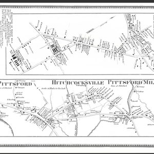 Forest Dale, Pittsford, Hitchcocksville, Pittsford Mills, Vermont Vintage Karte