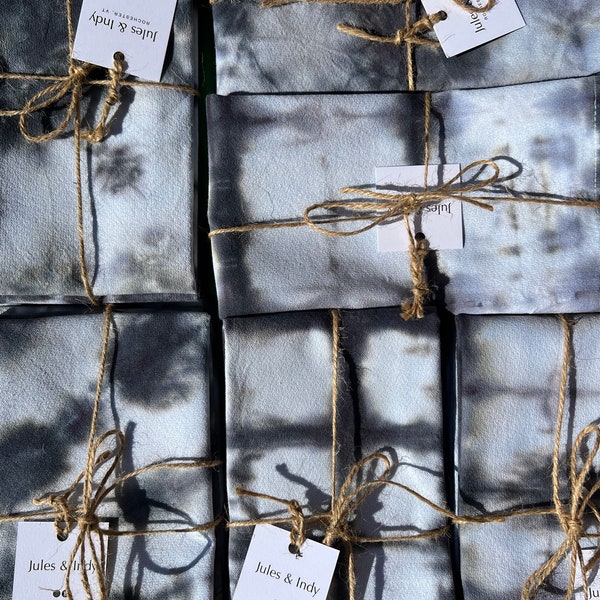 Shibori Tie Dye Dinner Napkins 100% Cotton Set of Four Grayscale