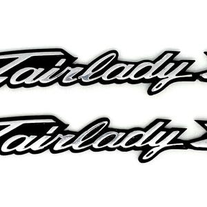 Datsun FairladyZ 2 Piece Left & Right Fender Badge Emblems In Metal Handmade Die Cast