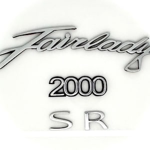 Fairlady SR 2000 3- Piece Badge Emblems In Metal Handmade