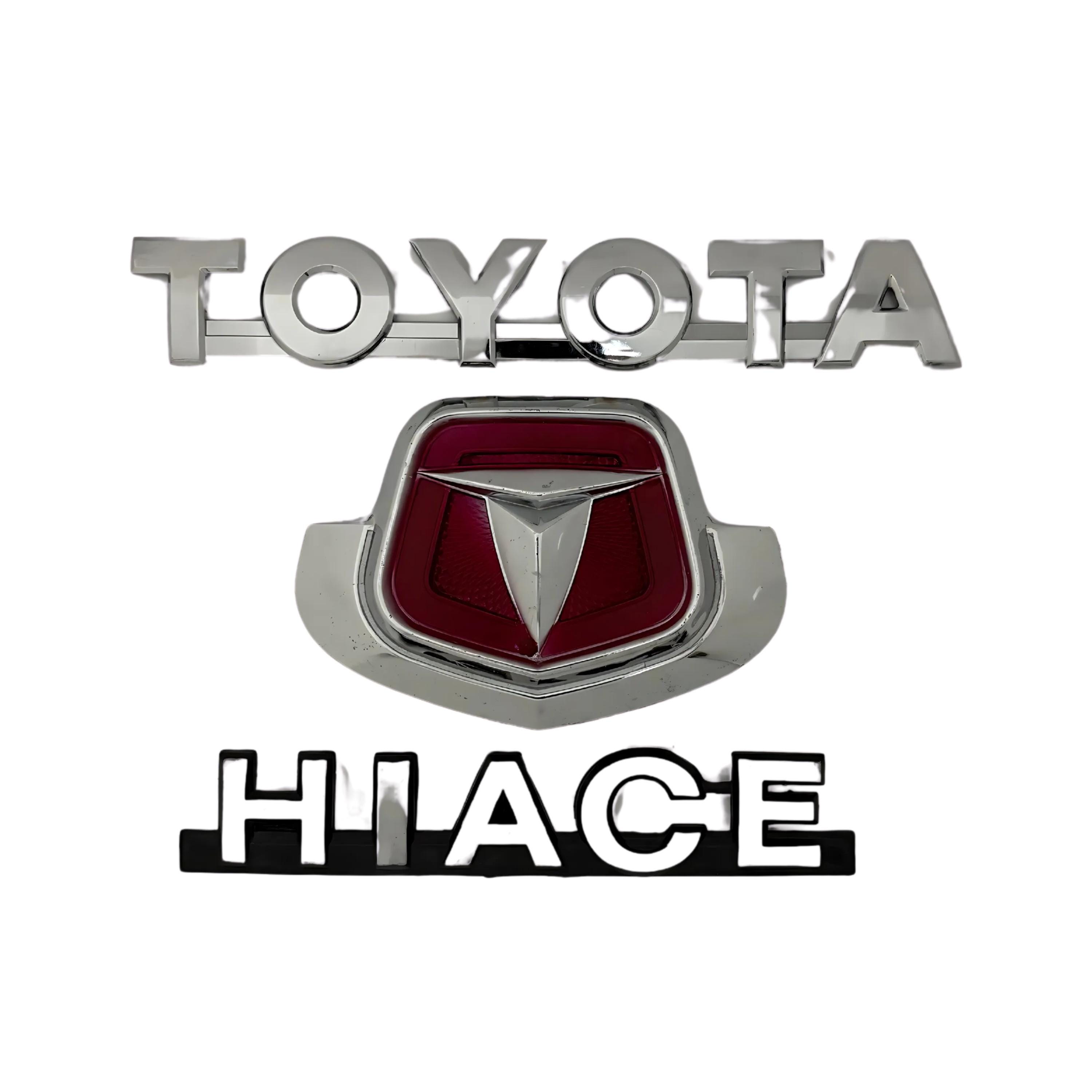 ハンドメイド トヨタ ハイエース エンブレムセット：フロント＆リア