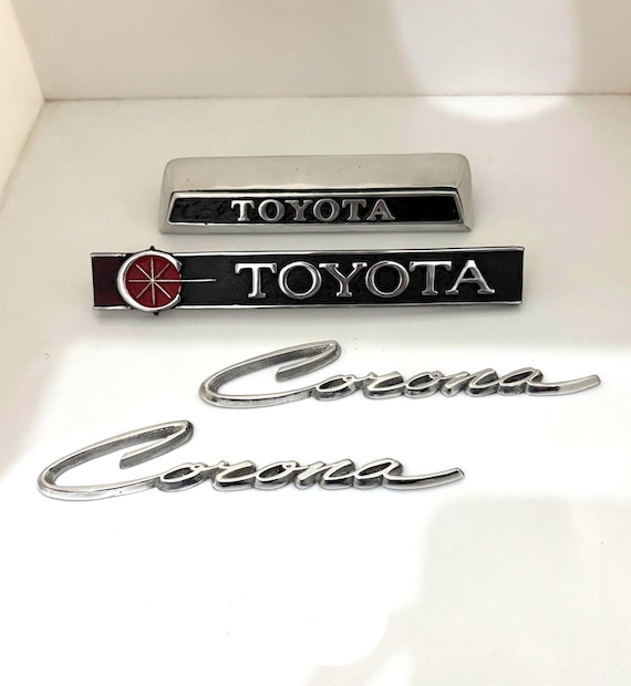 Toyota Corona RT40 Grille, Fender and Trunk Badge Emblem in Metal