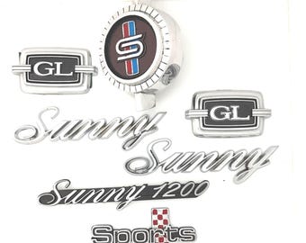 Juego de emblemas y emblemas para Nissan Sunny 1200 Sports GL: Reemplazo de plástico ABS hecho a mano