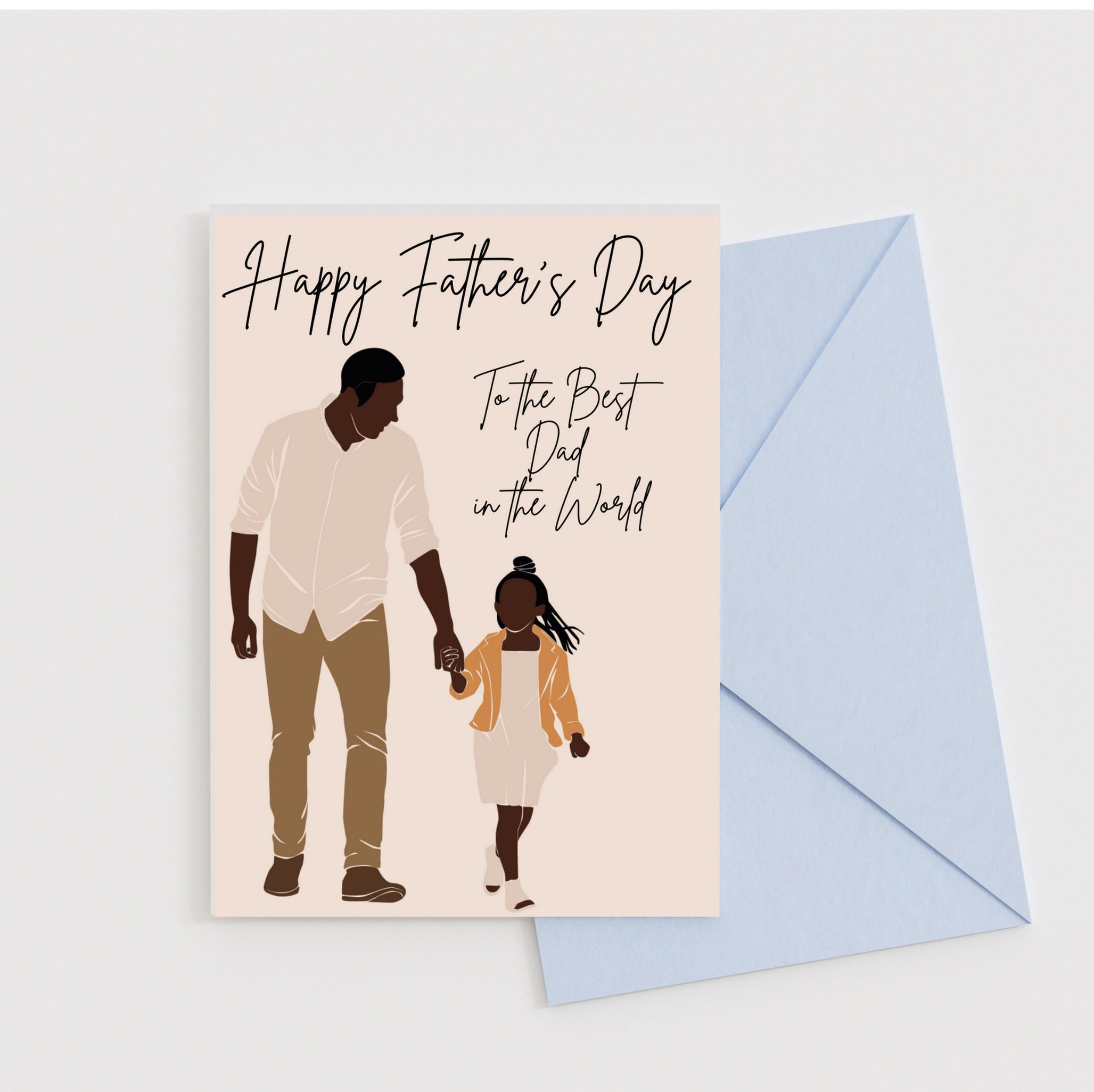 Black Father's Day Card, Printable Father's Day Card, Digital