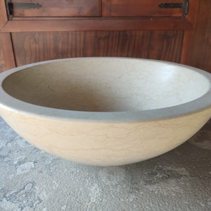Stone bathtub "Giallo Egiziano" STONE BATHTUB, Sink Bowl Stone, ROUND Sink, Marble Sink, Sink Bowl,Diameter Cm 45, Height Cm 20, Handmade
