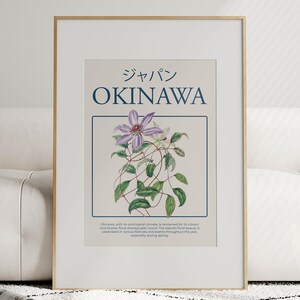 Japanese Botanical Print | Japanese Flower Print | Okinawa Flower Print | Japanese Prints | Japandi Wall Art | Printable | Digital Download