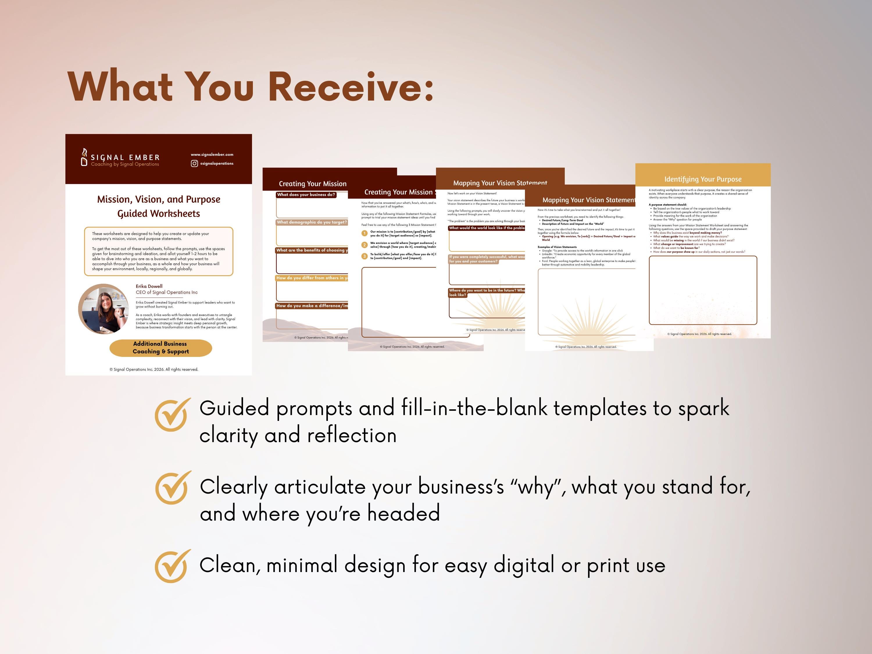 Business Vision and Purpose Planning