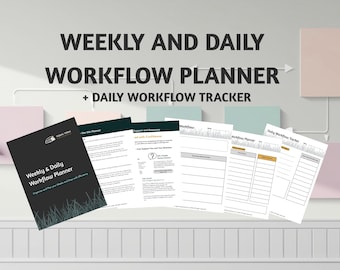 Wöchentliche & tägliche Arbeitsablauf-Planungsvorlage | -Produktivitätsplaner und Werkzeug für Unternehmer | Digitaler Download