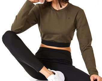 Leda x cúpla Long Sleeve Crop Top