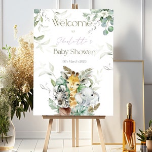 Safari Babyparty Willkommensschild: Dschungeltiere