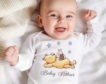 Ensemble barboteuse, pyjama et couverture personnalisés ourson ourson, chapeau, barboteuse pour bébé, couverture pour bébé, pyjama pour bébé