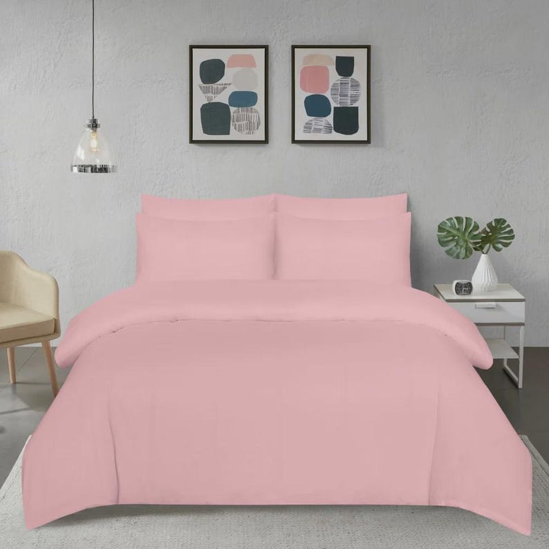 Personalized Bunny girl Duvet Cover Set, Custom Name pink initial Kids Bedding image 9