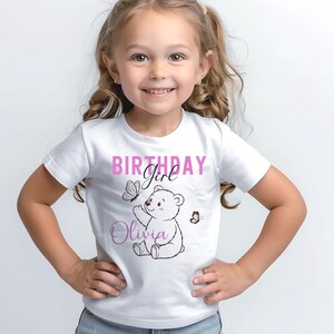 Camiseta personalizada de aniversário do Ursinho Pooh, roupas exclusivas para crianças, camisetas de lembrança para bebês, camiseta com nome,