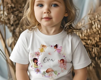 T-shirt fée personnalisé, t-shirt princesse fille, t-shirt fée fille, chemise d'anniversaire, cadeau de Noël,