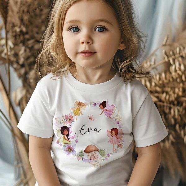 Personalisiertes Feen T-Shirt, Mädchen Prinzessin T-Shirt, Mädchen Fee T-Shirt, Geburtstagsshirt, Weihnachtsgeschenk,