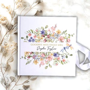 Libro de tapa dura personalizado para despedida de soltera, álbum de fotos con corona floral para novia, libro de recuerdos, libro de recuerdos de boda