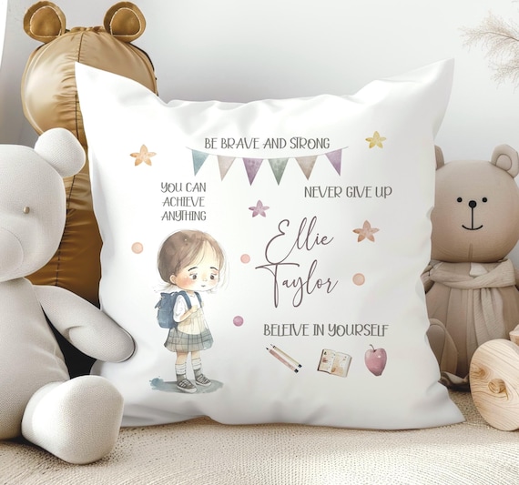 Cojín personalizado para la vuelta al cole: almohada motivacional