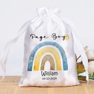 PERSONALISED Page boy 20x30 cm pouch gift bag, bespoke wedding item, proposal gift for kids , page boy keepsake
