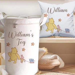Personalisierte Pooh Design Spielzeug Aufbewahrung, Zimmertür Korb Kinderzimmer Artikel, Kinder Aufbewahrungsrohr Set