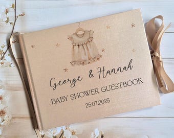 Personalised Baby Shower Golden Guestbook, Gender Reveal Elegant Style Unique Album