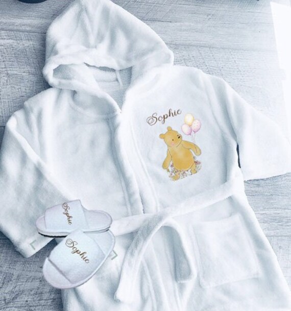 Pooh Kids Bath Robe With Slippers Dressing Gown