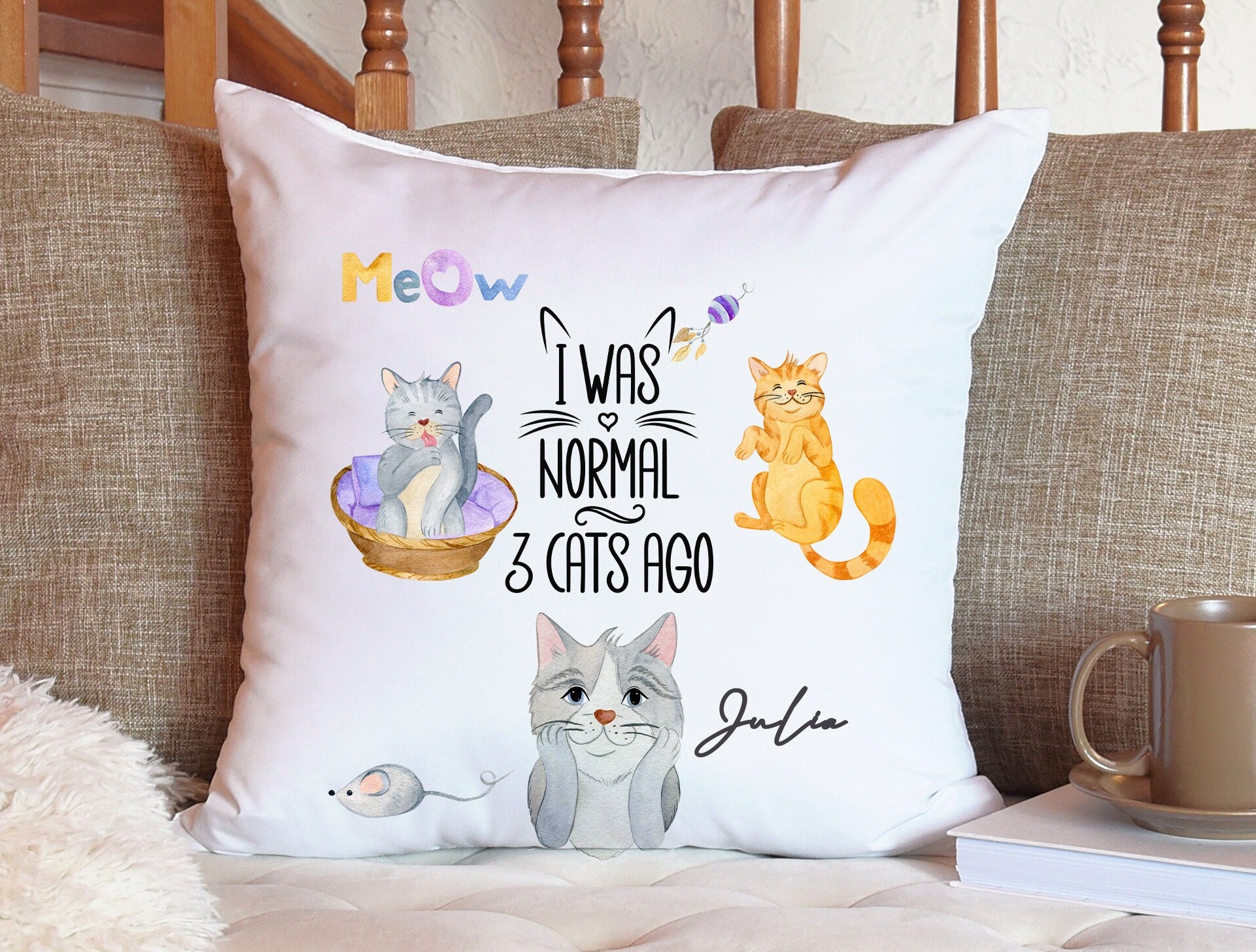 Minimalist cat cheap cushion