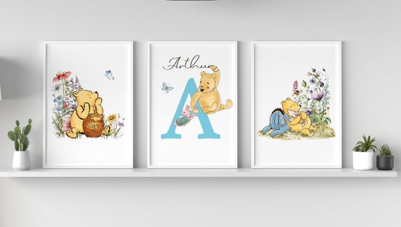 Winnie pooh Nursery Design Set of 3 Wall Print New Baby Gift