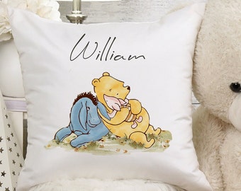 Pooh bear friend pillow cover, kids bedroom pillow, nursery room decor,  pooh and pig design pillow