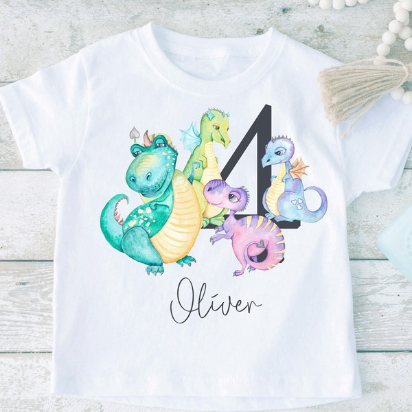 T-shirt imprimé dinosaure, T-shirt pour enfants, T-shirt souvenir pour enfants, nommé haut d'anniversaire, t-shirts design dinosaure