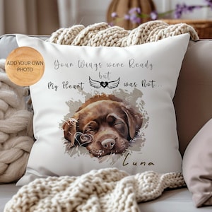 Photo Personalised Dog memorial cushion,Pet Loss Gift, Dog keepsake pillow, Pet memory, Rainbow Bridge Cushion