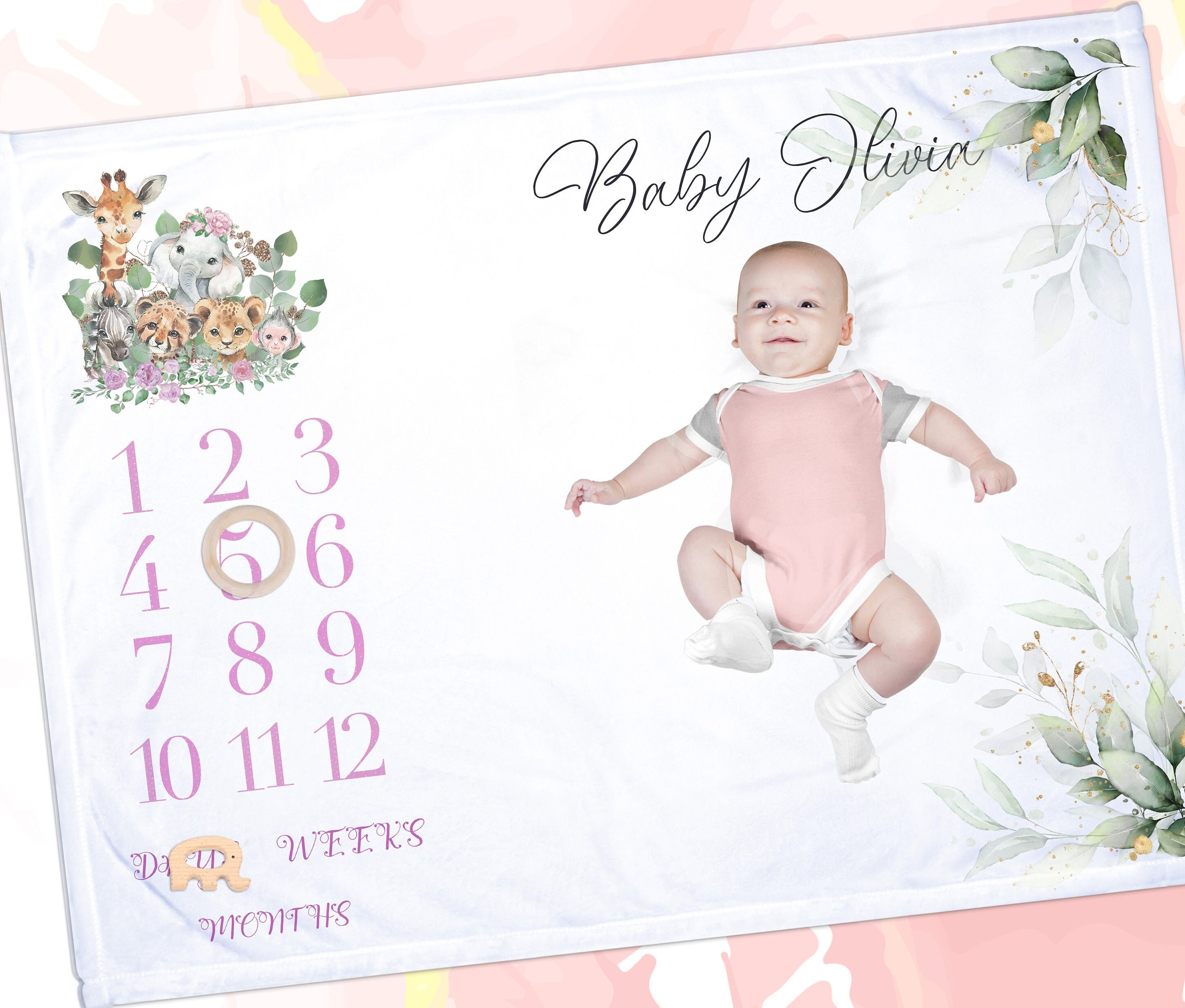 Personalised milestone blanket girl new arrivals