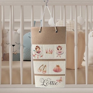 Personalisierte Ballerina Druck Filz Spielzeug Korb, Kinder große Aufbewahrungstasche, Regenbogen Design Kinderzimmer Raum Organizer, Spielzeugbehälter für Baby, Spielzeug Wanne